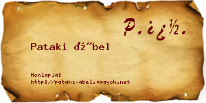 Pataki Ábel névjegykártya